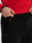 Men's sweatpants with contrast stitching - black V1 OM-PASK-0145