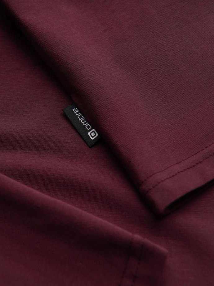 Pánský hladký rolák s dlouhým rukávem - vínový V6 OM-LSCL-0130