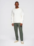 Men's sweatpants joggers with contrasting stripes - black V1 OM-PASK-0229
