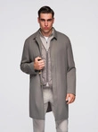 Men's insulated coat with hood and concealed zipper - black V1 OM-COWC-0110