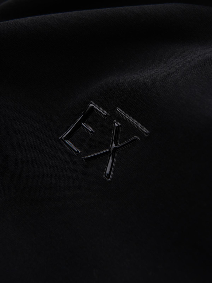 Bărbați SLIM FIT mânecă lungă cu elastan și imprimare - negru V1 OM-LSBC-0124 