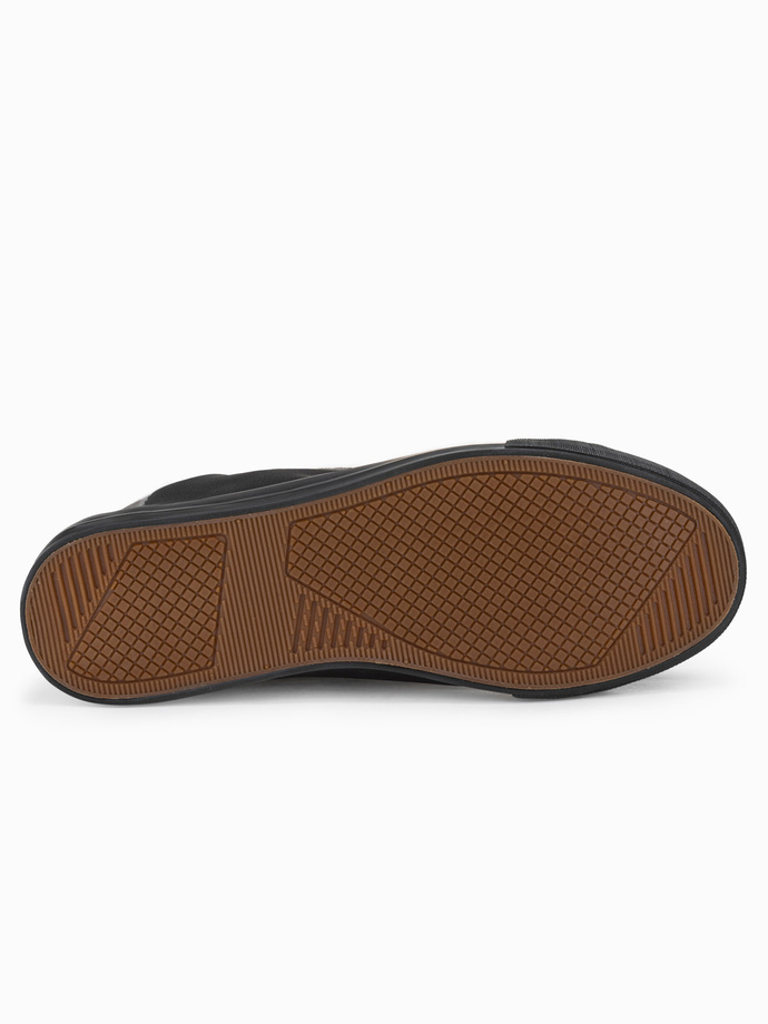 Pantofi sport pentru bărbați cu elemente contrastante - negru OM-FOTH-0140