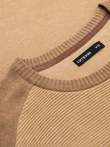 Pulover din bumbac pentru bărbați cu patch-uri și mâneci raglan - maro V4 OM-SWSW-0121