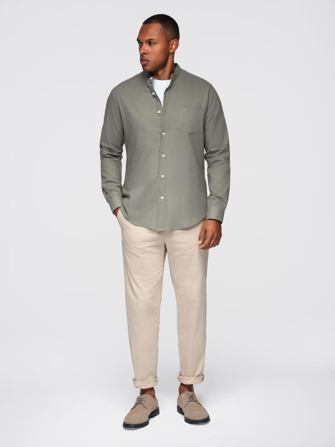 Blazer bărbătesc cu croială REGULAR cu in - crem V1 OM-BLZB-0128