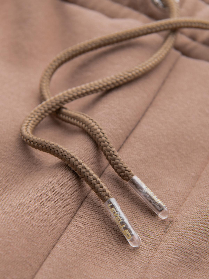 Unisex teplákové šortky s rebrovaným pásom - hnedé V16 OU-SRBC-0101