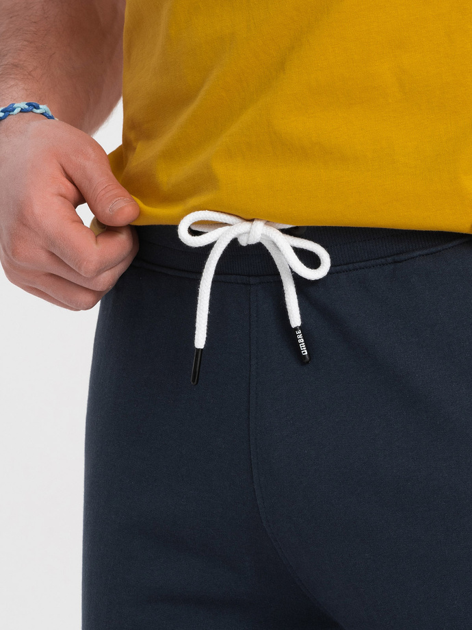 Men's rounded leg sweat shorts - navy blue V7 OM-SRSK-0105
