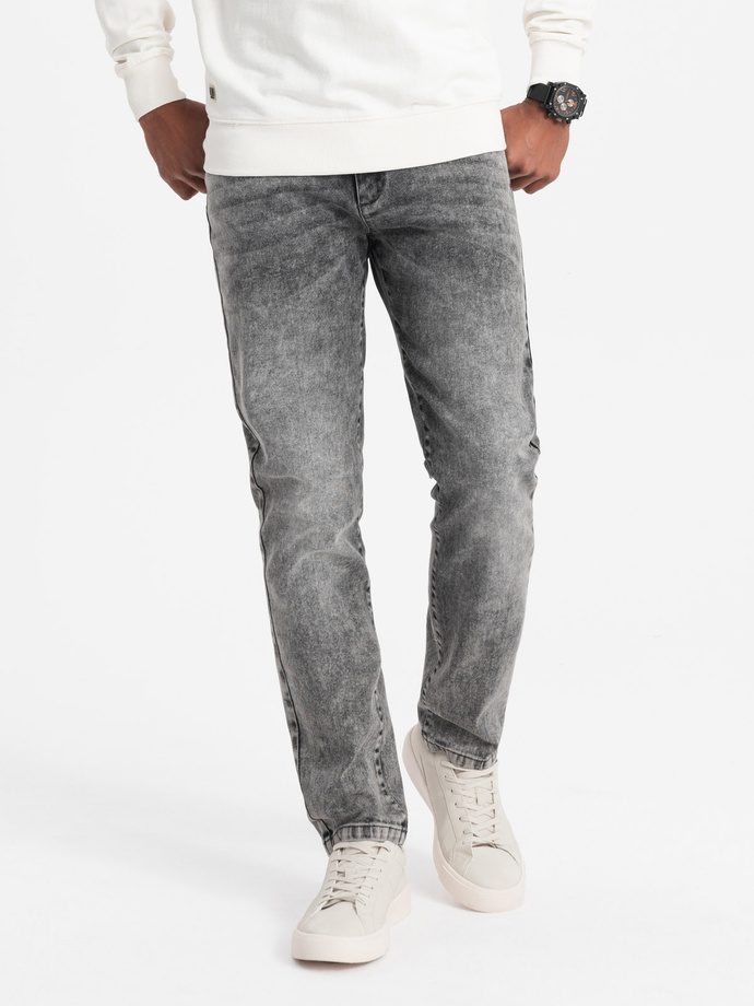 Pantaloni din denim pentru bărbați STRAIGHT LEG - gri V4 OM-PADP-0133