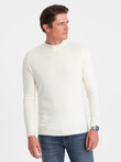 Vyriškas megztas pusilgis golfas su viskoze - kreminis V4 OM-SWTN-0100