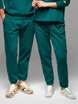 Klasické unisex tepláky s rebrovanými manžetami - tmavozelené V17 OU-PSBC-0100