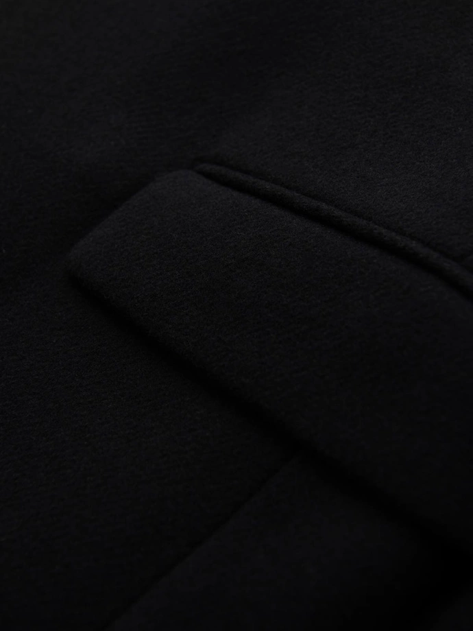 Men's double-breasted wool coat - black V2 OM-COWC-0133