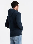 BASIC men's cotton stretch sweatshirt - navy blue V1 OM-SSBZ-0160