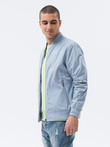 Men's mid-season bomber jacket - light blue C439