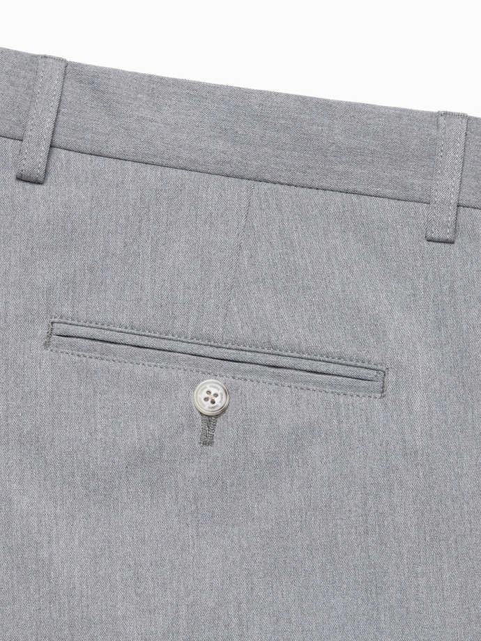 Elegantiškos vyriškos SLIM FIT chino kelnės - šviesiai pilkos V1 OM-PACP-0191