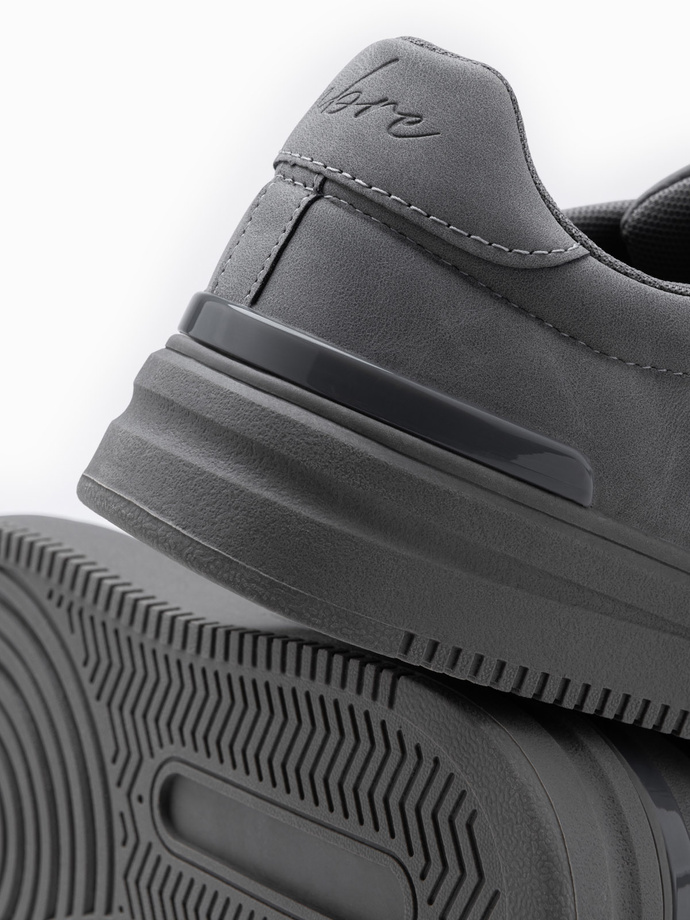 Pantofi bărbătești casual solid eco nubuc - gri V3 OM-FOCS-0151