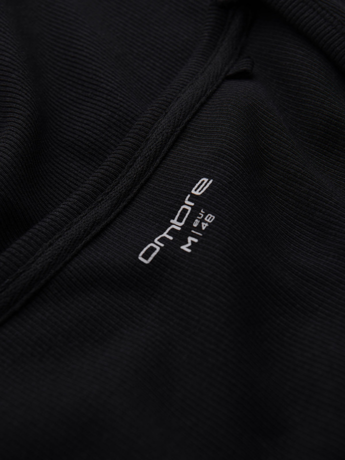 Men's cotton basic t-shirt with straps - black V3 OM-TSBT-0239