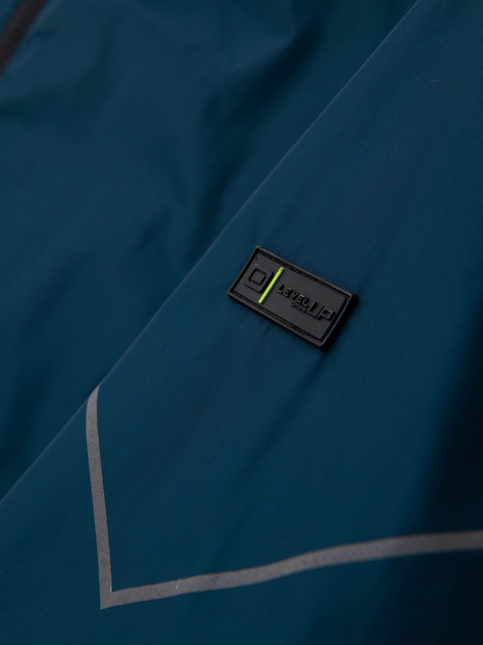 Pánska športová bunda s reflexnými prvkami - tyrkysová a limetkovo zelená V1 OM-JANP-0105