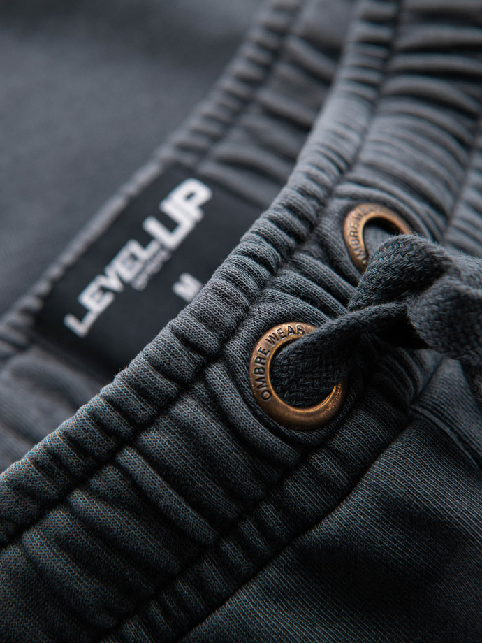 Vyriški sportiniai šortai "RELAXED FIT", atleisure stiliaus, grafito spalvos, V3 OM-SRWS-0122