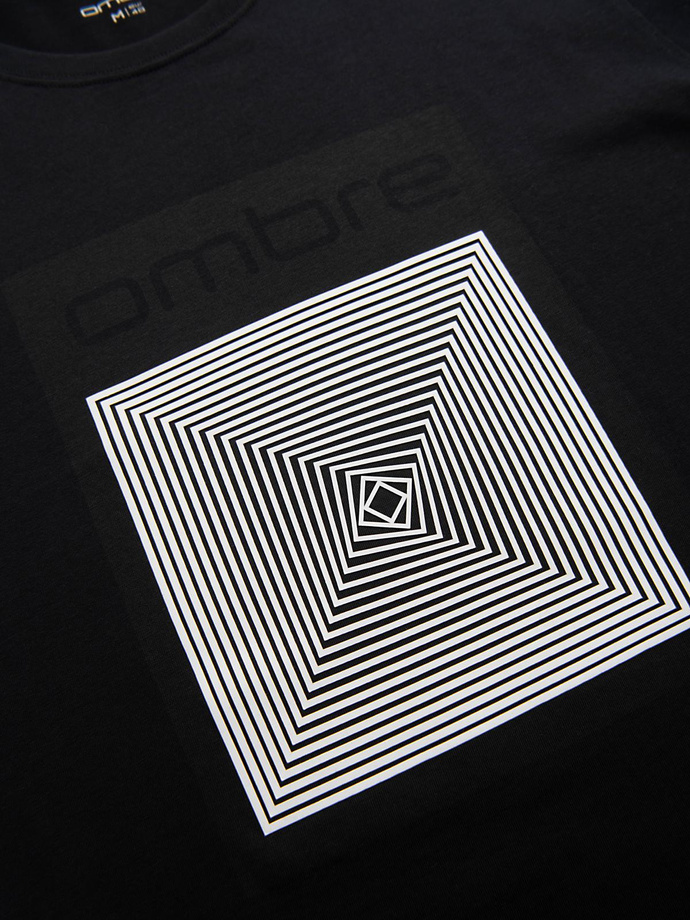 Men's cotton t-shirt with double printed logo - white V1 OM-TSPT-0211 