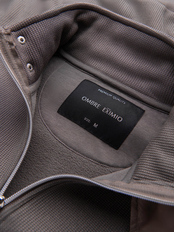 Pánska bunda s vysokým golierom a flísovou vnútornou stranou - popol V2 OM-JANP-0154