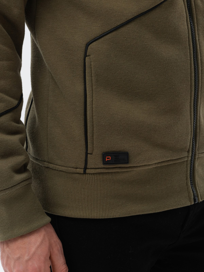 Men's zip-up sweatshirt - dark olive V4 B1421