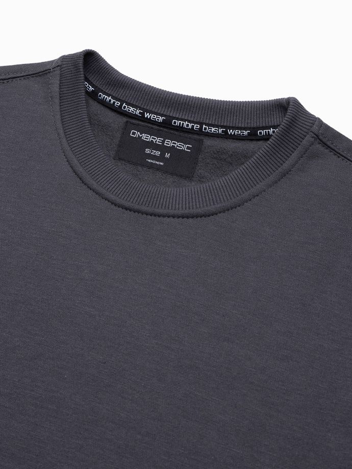 Men's plain sweatshirt - dark grey B978