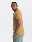 Men's BASIC single-color pique knit polo shirt - mustard V8 OM-POBS-0100