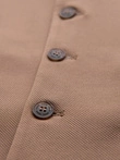 Fitted elegant men's vest with elastane and lapels - brown V1 OM-BLZV-0145