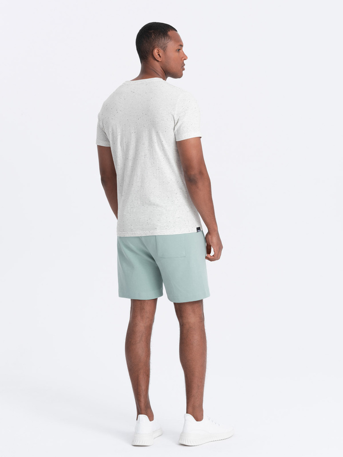 Pánske tričko s ozdobným efektom konfiet - krémové V1 OM-TSCT-0178