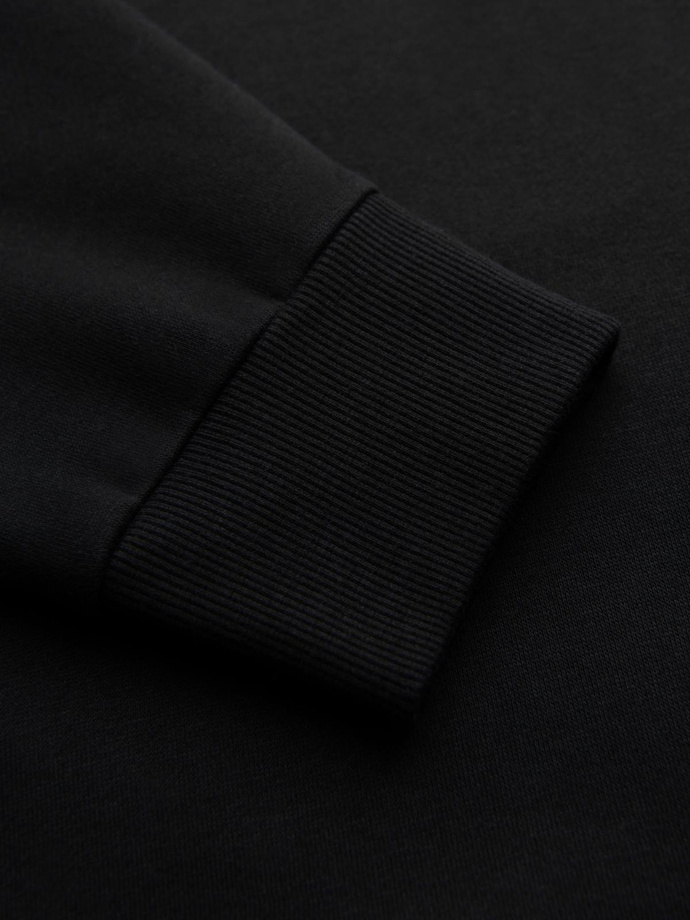 Pánska mikina s kontrastným prešívaním a kapucňou - čierna V1 OM-SSNZ-0250