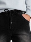 Pantaloni JOGGER marmorat pentru bărbați, cu fricțiune - negru V2 OM-PADJ-0153