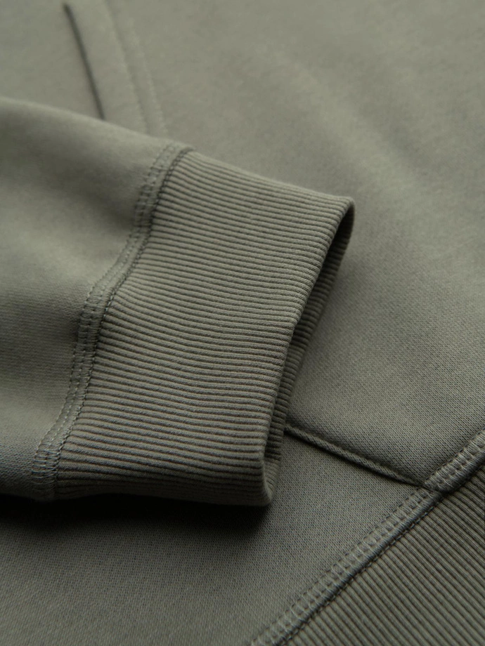 Pánska mikina klokanka s výšivkou a kapucňou - khaki V3 OM-SSNZ-0241