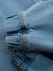 Men's denim JOGGERS pants with classic bandage - light blue V1 OM-PADJ-0265