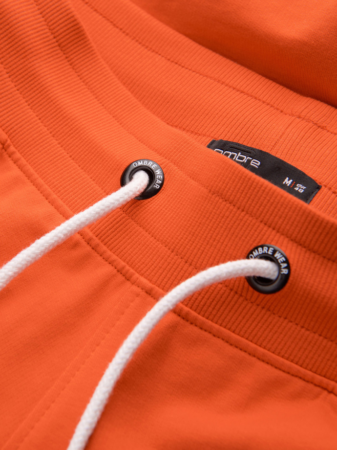 Men's rounded leg sweat shorts - orange V5 OM-SRSK-0105