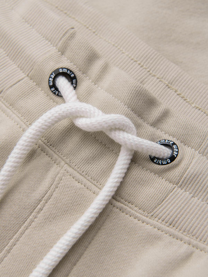 Men's jogger sweatpants - light beige V1 OM-PABS-0173