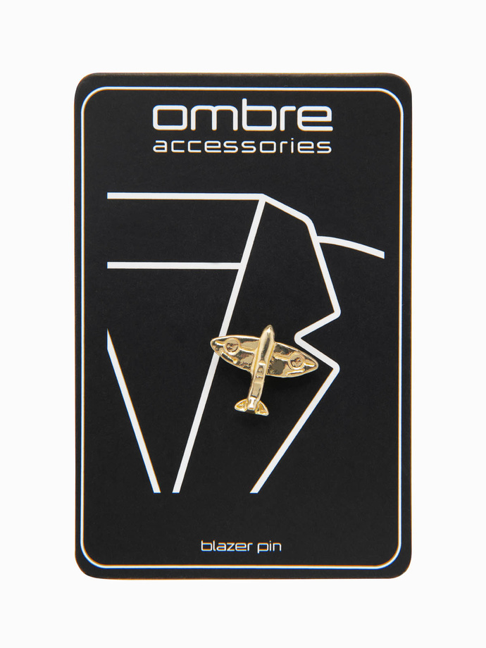 Broșă decorativă din metal pentru haine - avion mic - aur V1 OU-ACPN-0117 
