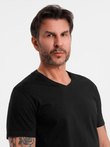 BASIC men's classic cotton T-shirt with a crew neckline - black V1 OM-TSBS-0237
