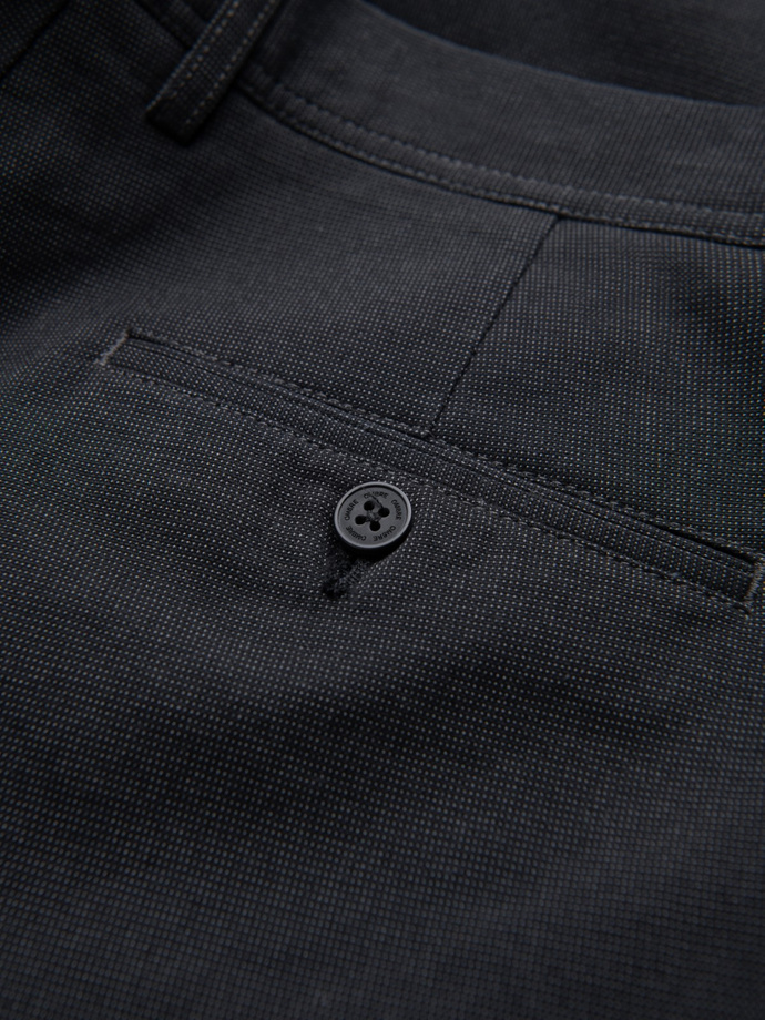 Men's classic chino pants with fine texture - graphite V4 OM-PACP-0188
