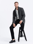 Men's lightweight single-breasted coat - graphite V5 OM-COWC-0104