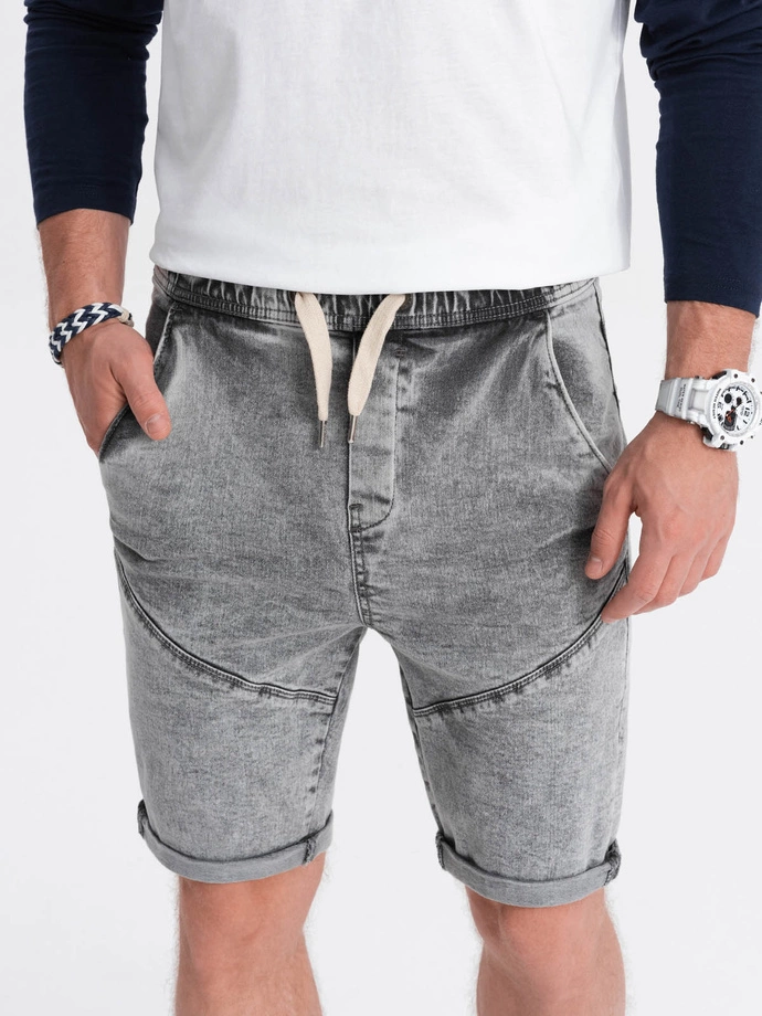 Pantaloni scurti din denim barbati - gri W361