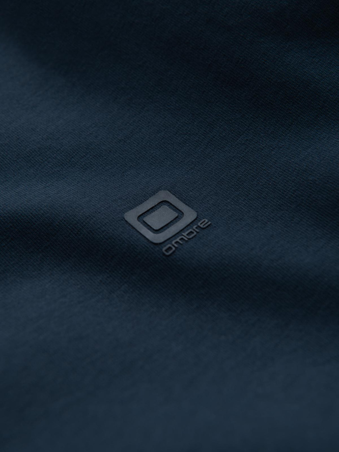 Pánske tričko SLIM FIT s okrúhlym výstrihom a logom - tmavomodré V2 OM-TSCT-0220 