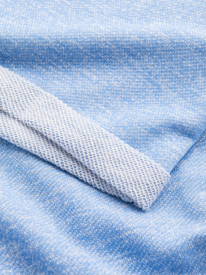 Men's LOOSE FIT melange fabric shorts - light blue V1 OM-SRSK-0116