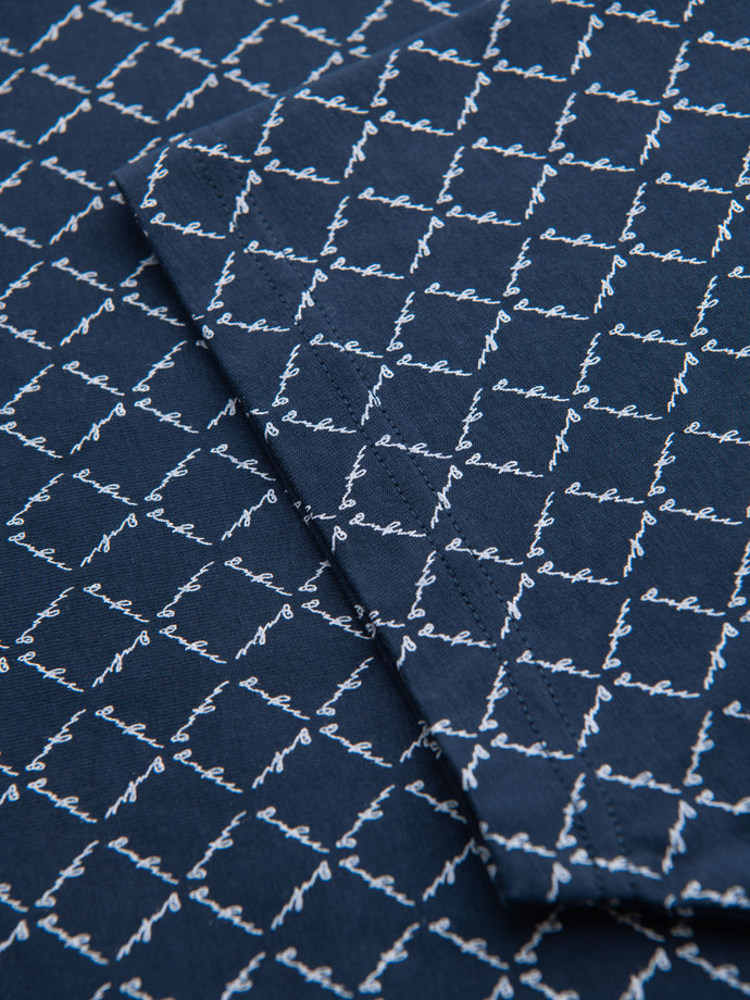 Pánske pletené tričko s celoplošnou potlačou - tmavomodré V1 OM-TSFP-0250