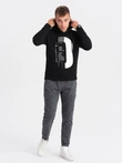 Men's printed HOODIE sweatshirt - black V3 OM-SSPS-0152