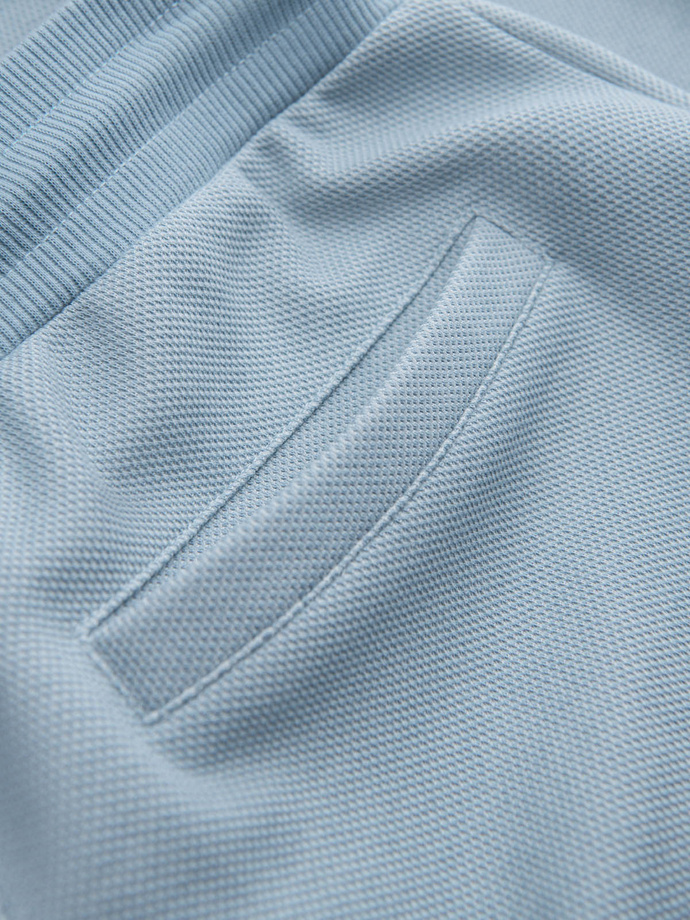 Pantaloni de trening bărbătești din tricot structurat - albastru deschis V4 OM-PASK-0211