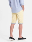 Men's chinos shorts with contrasting turn-up - yellow V7 W421
