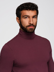 Men's plain turtleneck longsleeve - maroon V6 OM-LSCL-0130