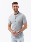 Men's short sleeve knit shirt - grey V5 K543