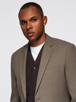 Men's elegant SLIM FIT jacket with rayon - olive V5 OM-BLZB-0135 