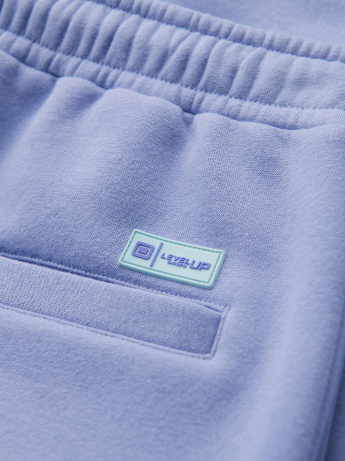 Unisex teplákové šortky s žebrovaným pasem - levandulová V9 OU-SRBC-0101