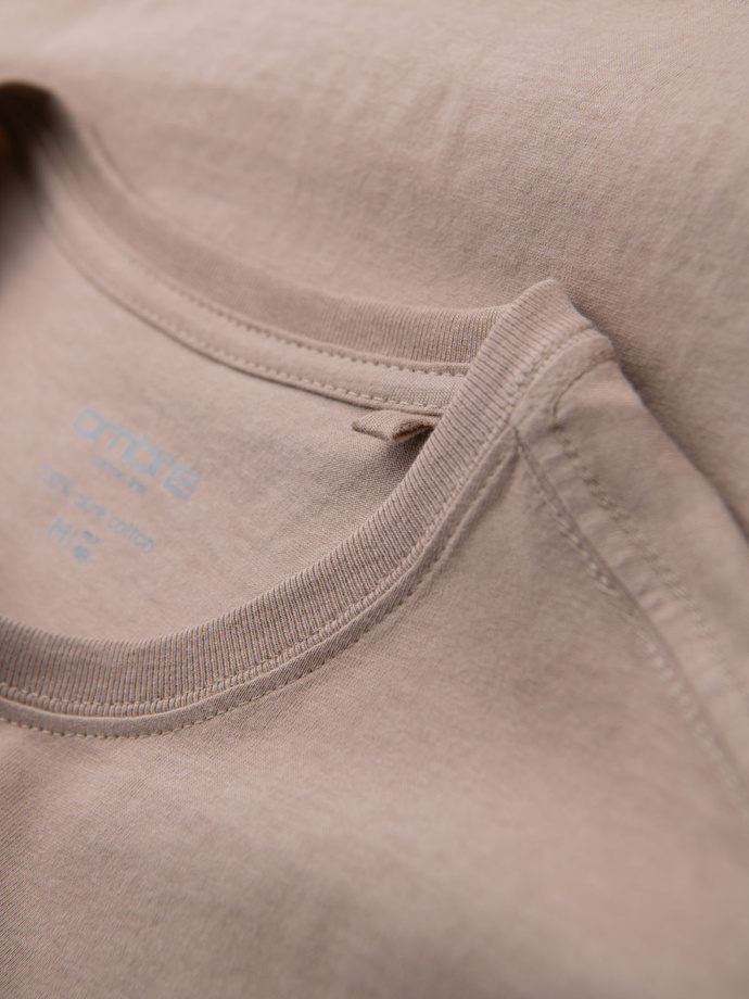 Classic BASIC men's cotton T-shirt - sand V11 OM-TSBS-0236